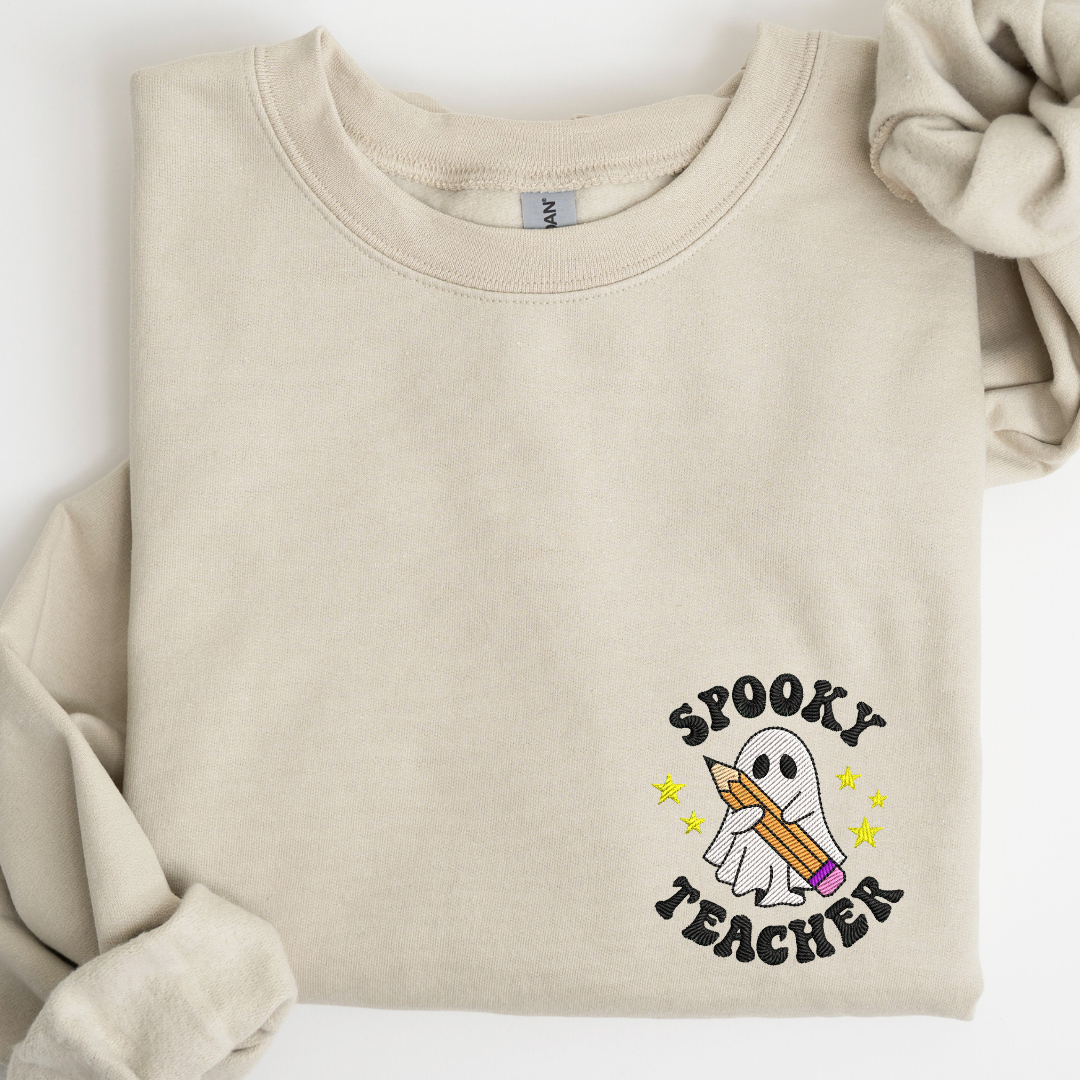 Spooky Teacher Embroidered Sweatshirt