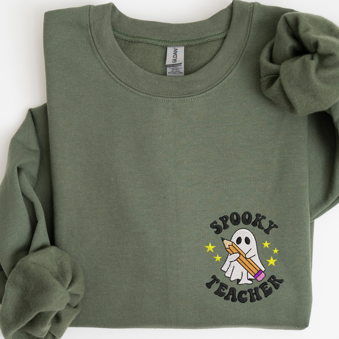 Spooky Teacher Embroidered Sweatshirt