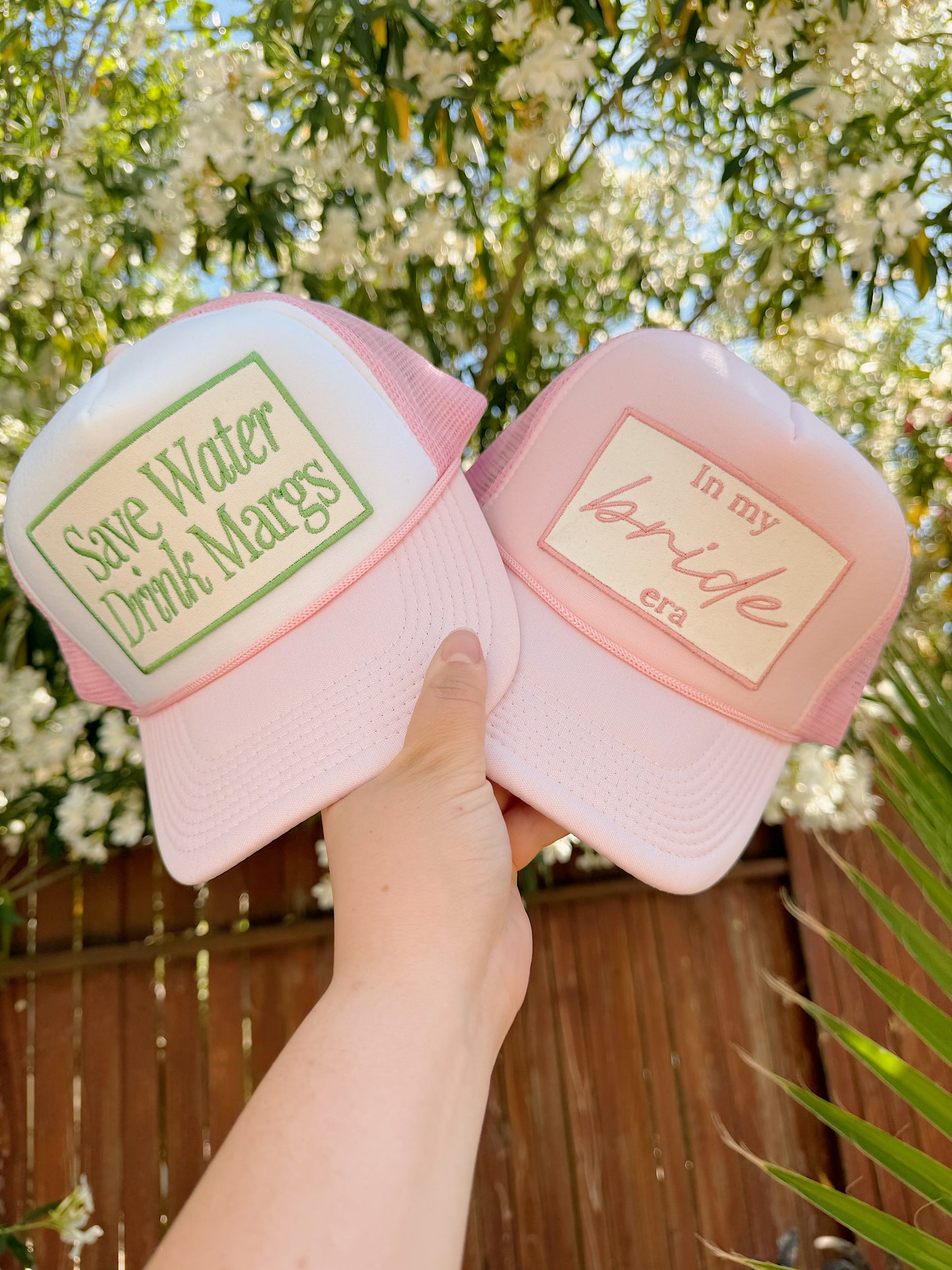 Save Water Drink Margs & In my Bride Era Trucker Hats