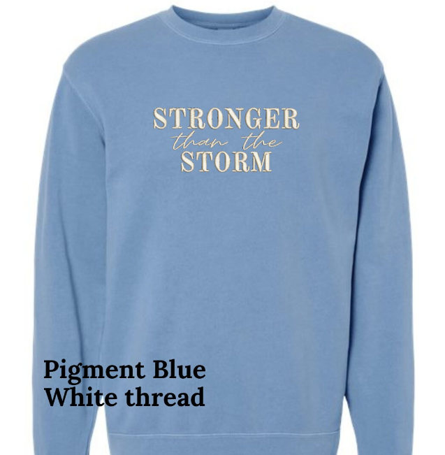Stronger than the Storm Embroidered Sweatshirt