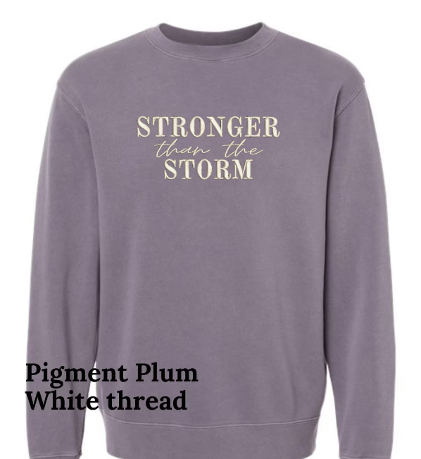 Stronger than the Storm Embroidered Sweatshirt
