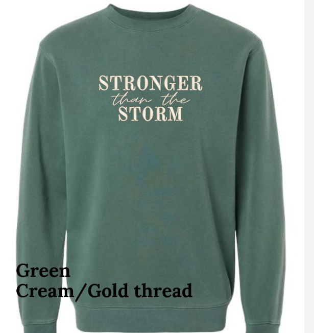 Stronger than the Storm Embroidered Sweatshirt