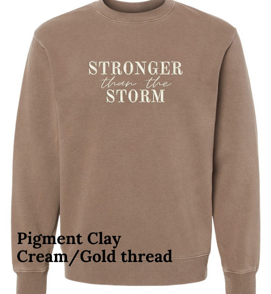 Stronger than the Storm Embroidered Sweatshirt